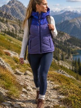The North Face Women’s Small Purple Down Hooded Puffer Vest Packable Outdoor